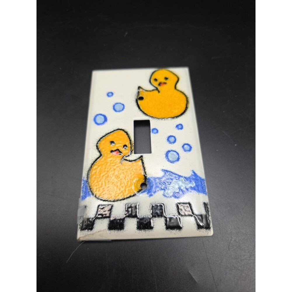Veautiful Adrienne Blum Yellow Ducks Water Enamel Light Switch Cover Wall Plate